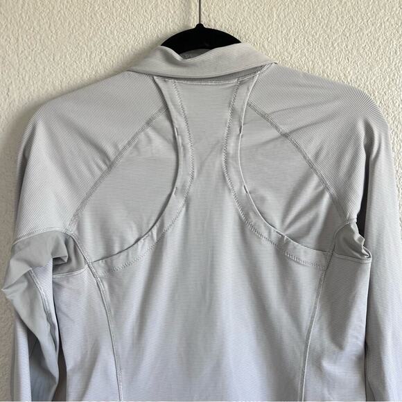 Lululemon Race With Grace 1/2 Zip II Wee Stripe White Silver Spoon - Picture 10 of 14